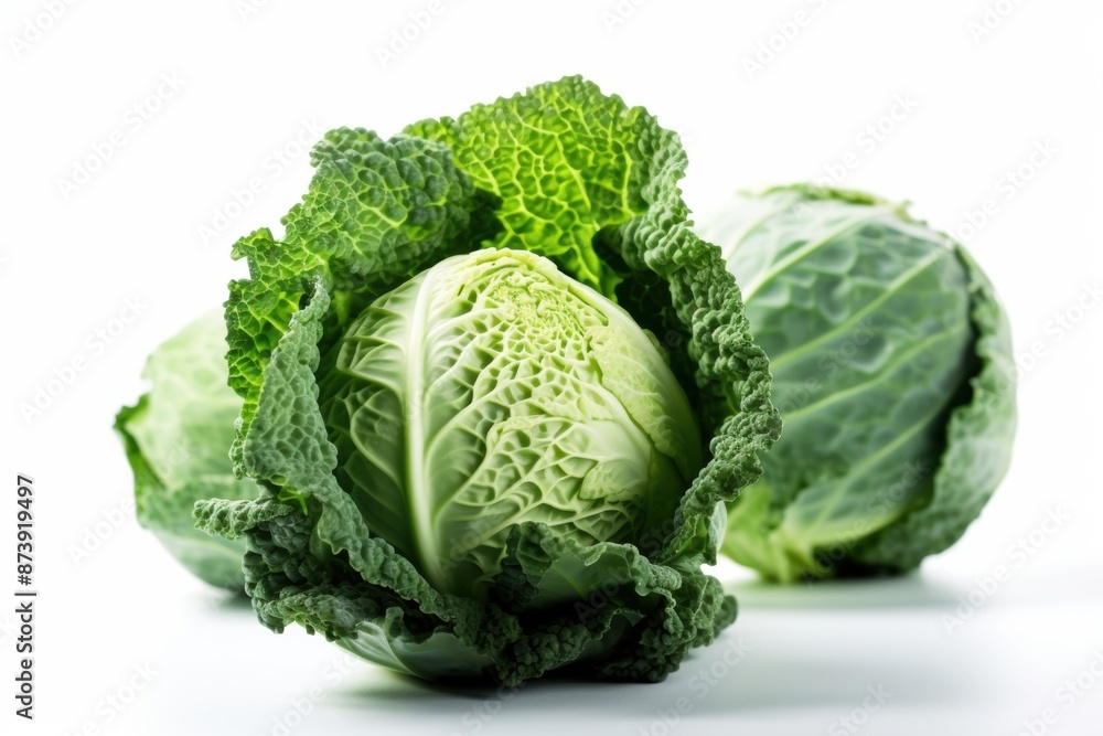 Fototapeta premium Fresh savoy cabbage isolated on white background. Clipping path included.