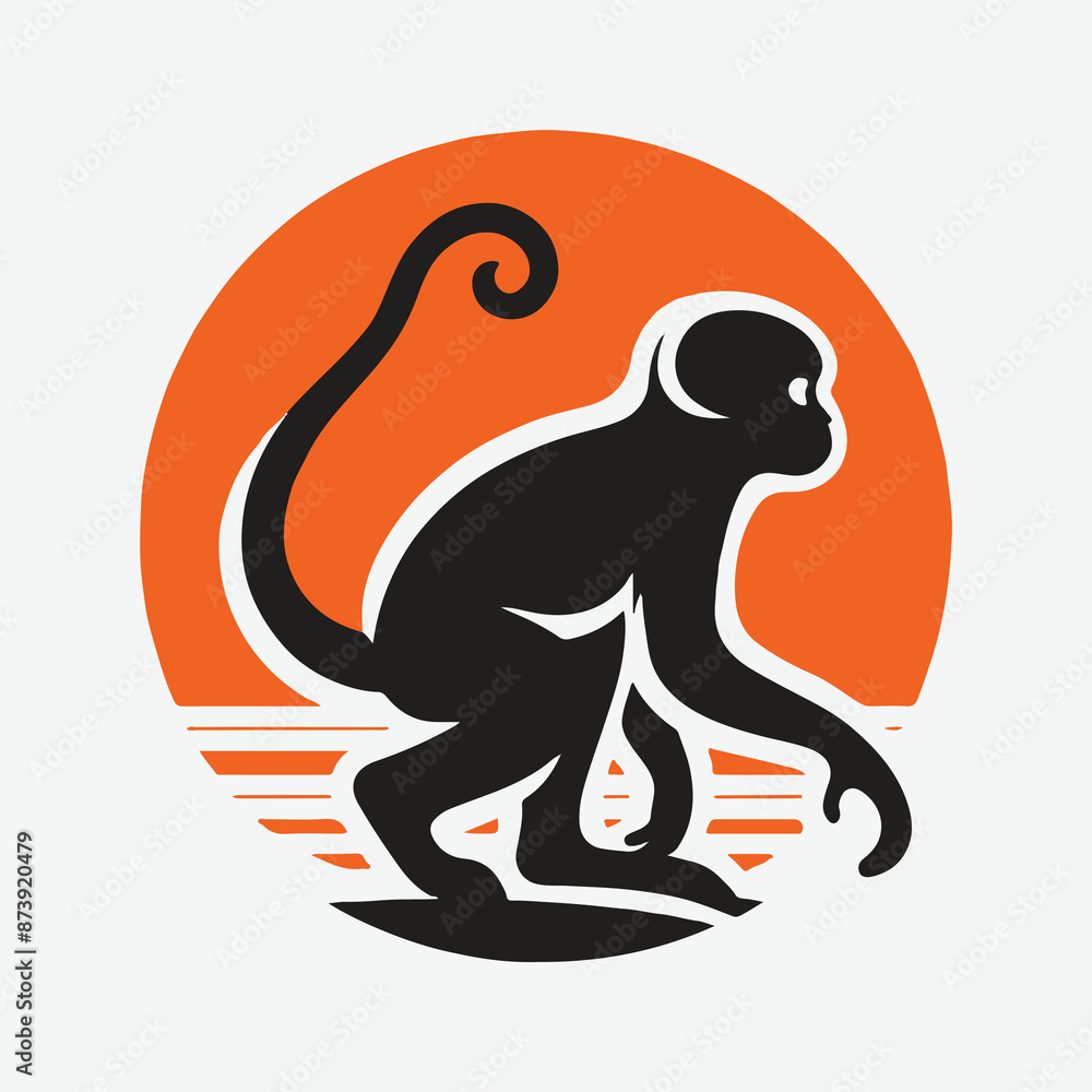 Fototapeta premium Majestic Monkey Silhouettes: Capturing Nature's Grace in Shadow