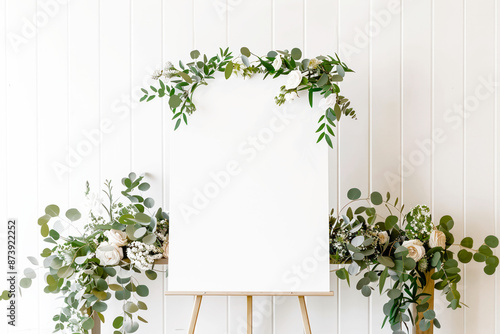 Blank Canvas Mockup With Greenery