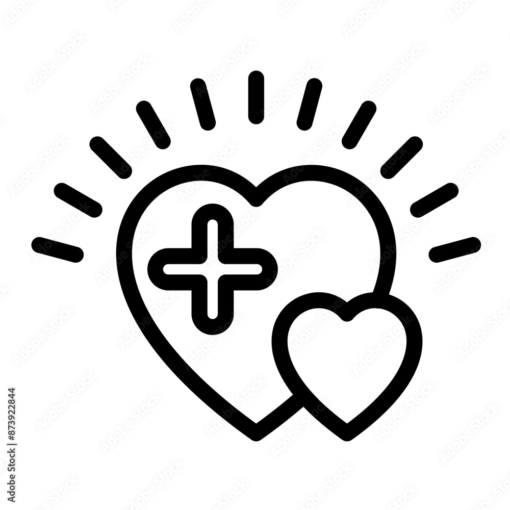 Compassionate Heart vector icon style Compassionate Heart vector icon style