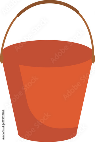 Firefighter red bucket vector. Fireman tools illustration.