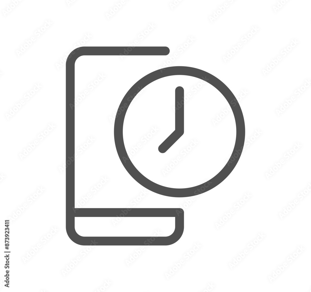Timer and clock icon outline and linear vector.
Timer and clock icon outline and linear vector.