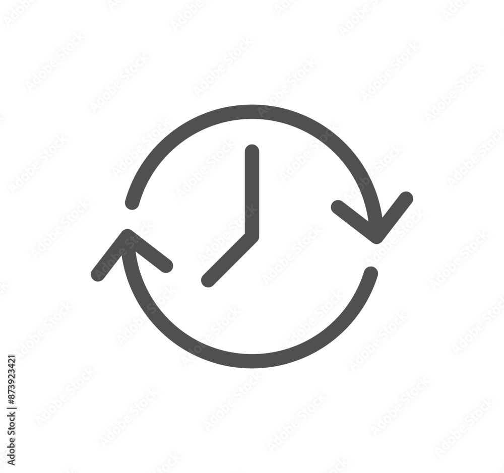 Timer and clock icon outline and linear vector.
Timer and clock icon outline and linear vector.