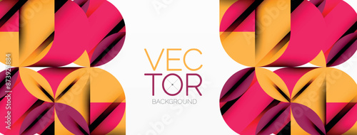 Wallpaper Mural Circle, square and flower petal geometric background. Round shapes composition for wallpaper, banner, background or landing Torontodigital.ca