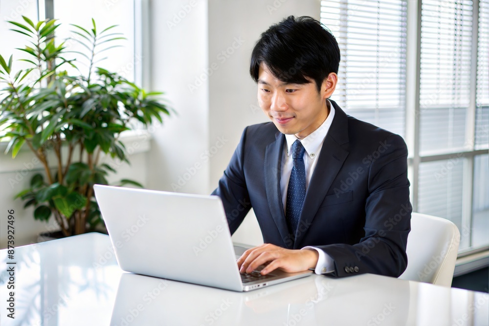 Asian Portfolio Planner Using Laptop in Modern Office
Asian Portfolio Planner Using Laptop in Modern Office