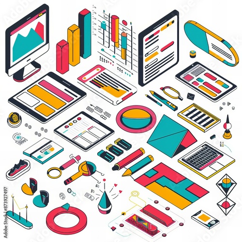 Wallpaper Mural Creative Graphics for Design: Accurate Elements for Infographics and Presentations Torontodigital.ca