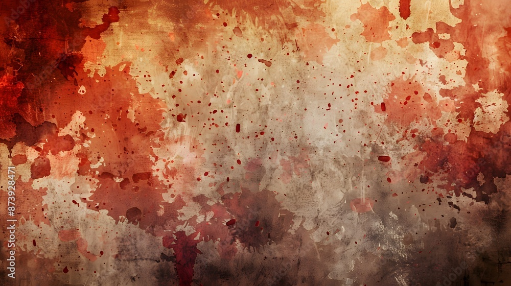 Fototapeta premium A grungy wall with splatters and stains, like blood paint