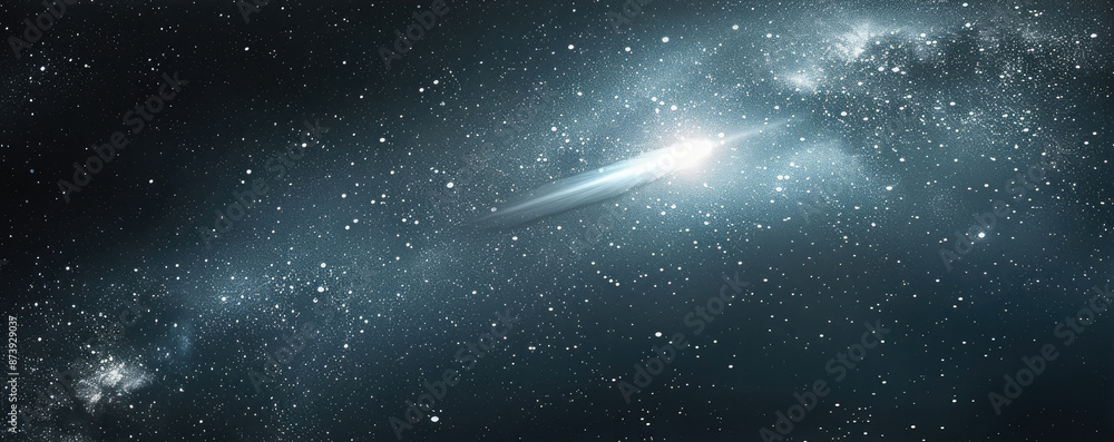 A beauty of a comet streaking across the night sky. Generative AI. A beauty of a comet streaking across the night sky. Generative AI.