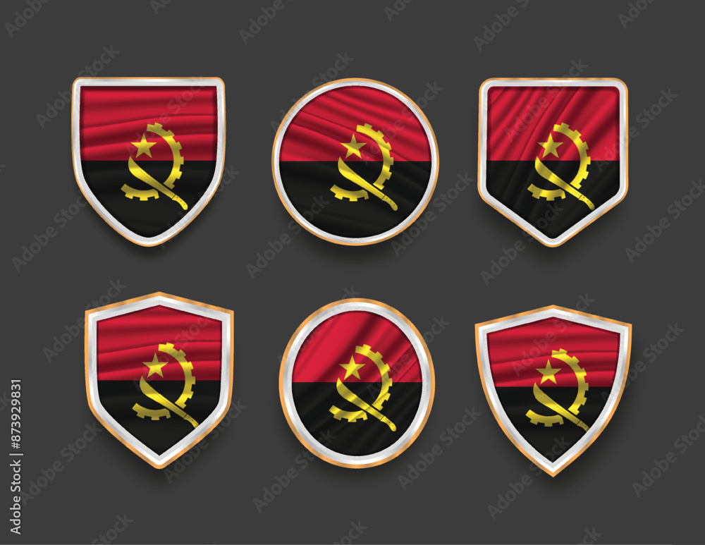 set of flags in frames with various frame shapes set of flags in frames with various frame shapes