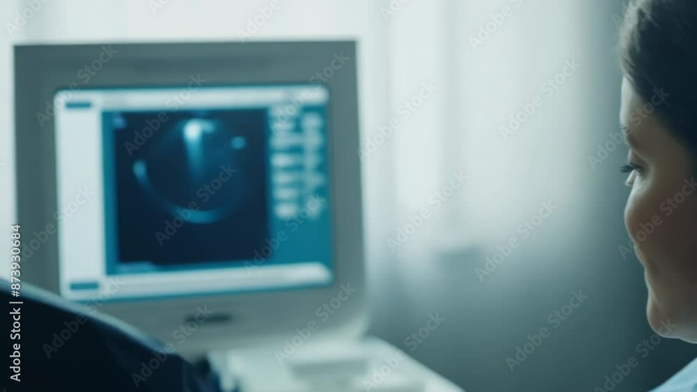 Couple Viewing Ultrasound on Monitor Couple Viewing Ultrasound on Monitor