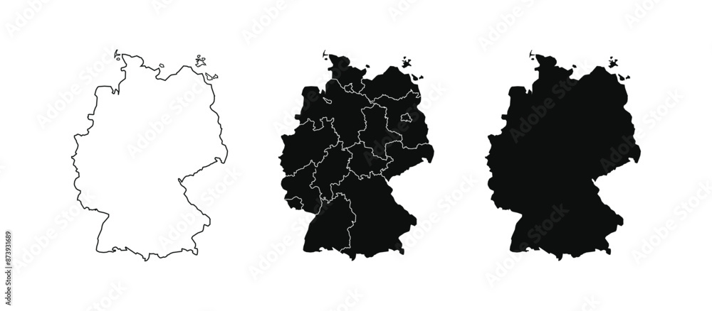 Map of Germany. Vector Germany Map on white background.
Map of Germany. Vector Germany Map on white background.