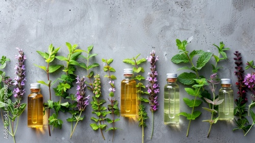 botanical essential oils like eucalyptus, lavender, and peppermint offer holistic wellness benefits due to their aromatic properties photo