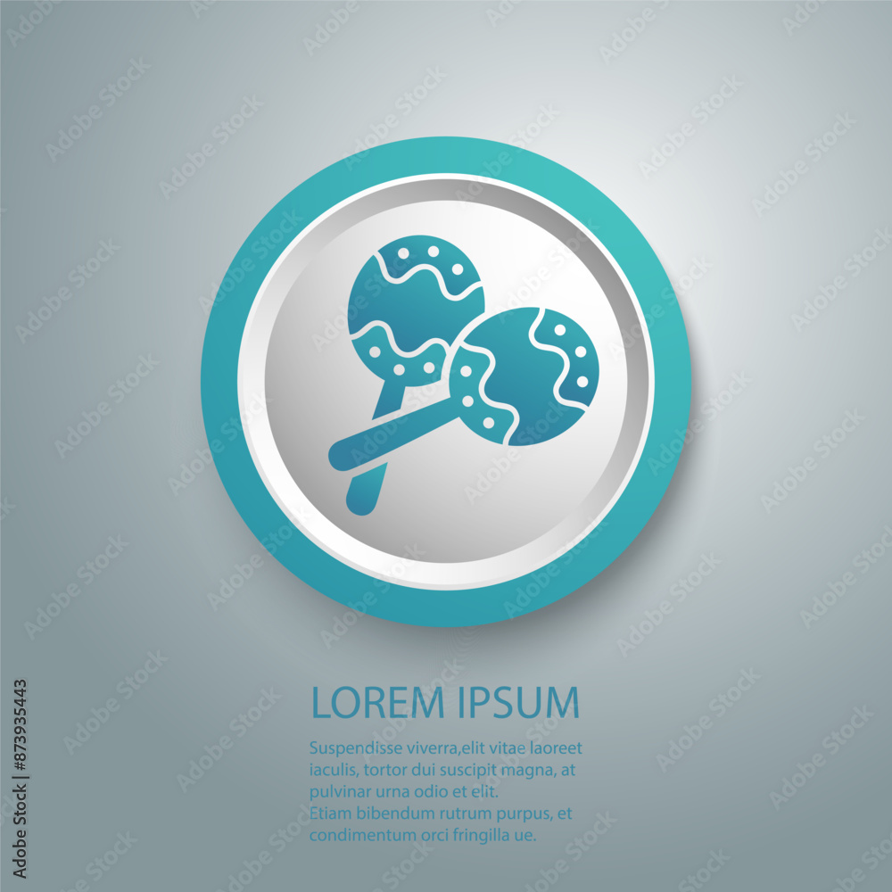Maracas flat icon. Rumba shaker or chac-chac.Traditional Latin rattle musical instrument. Vector illustration Maracas flat icon. Rumba shaker or chac-chac.Traditional Latin rattle musical instrument. Vector illustration