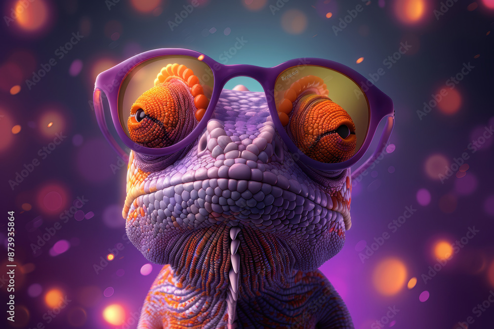 Playful Chameleon in Sunglasses Playful Chameleon in Sunglasses