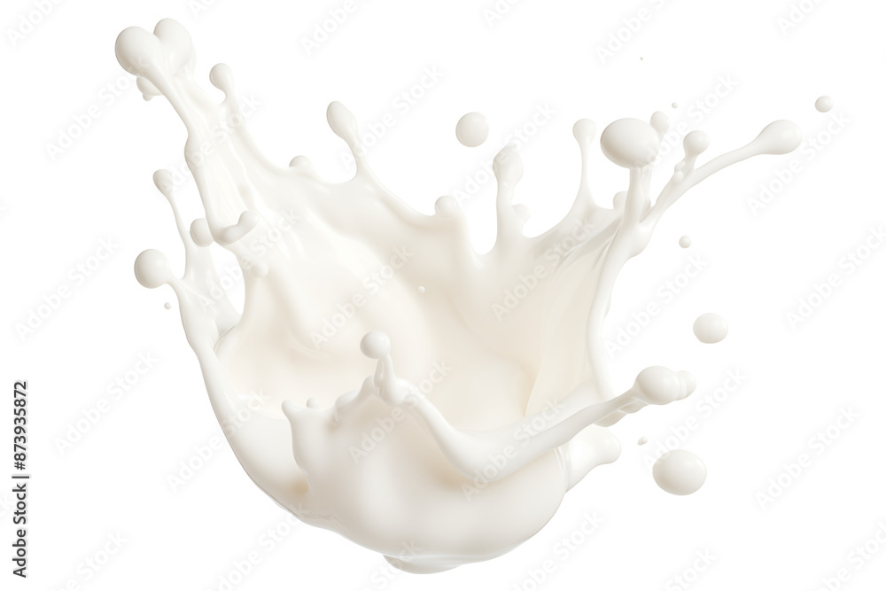 Levitation of a splash of cream or milk isolated on a transparent background. Levitation of a splash of cream or milk isolated on a transparent background.