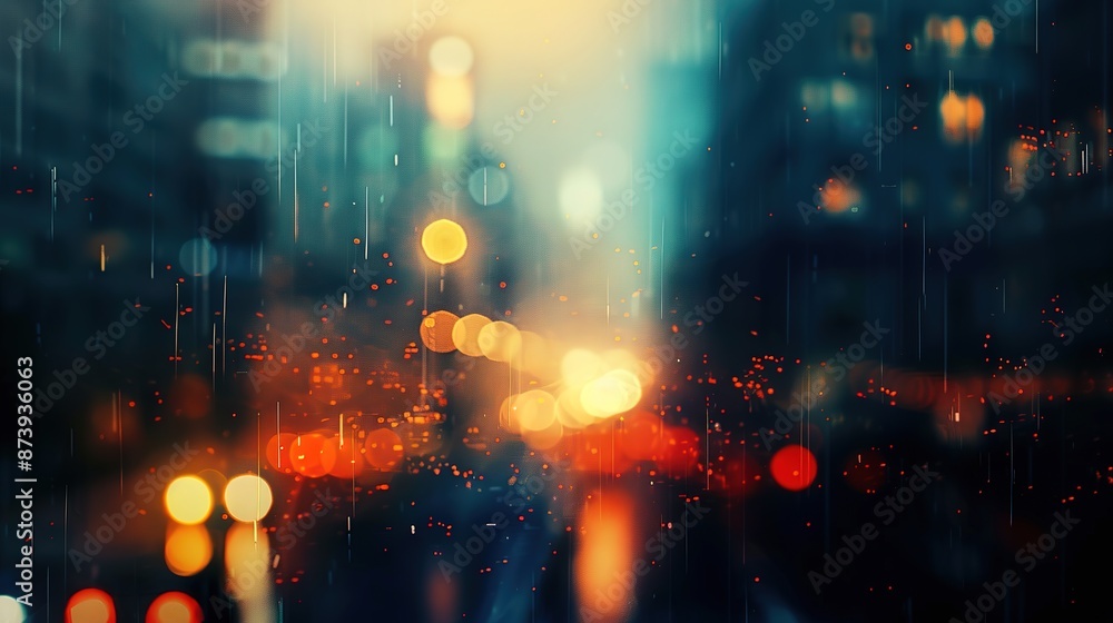 Blurred cityscape at night with a bright light shining from the sky, hinting at a hidden world. Cinematic and hyperrealistic, this image captures the mystery and allure of an urban night scene Blurred cityscape at night with a bright light shining from the sky, hinting at a hidden world. Cinematic and hyperrealistic, this image captures the mystery and allure of an urban night scene