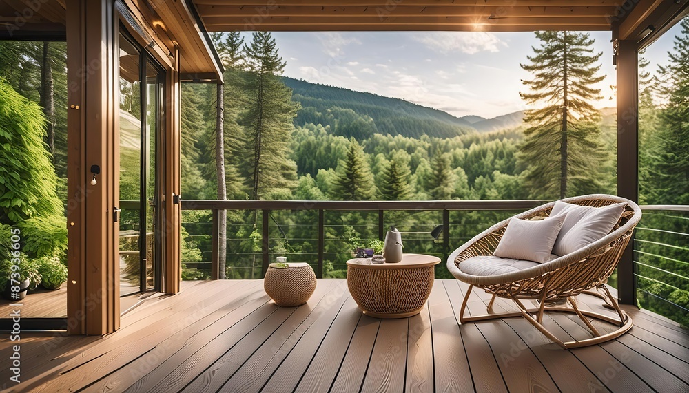 Relaxing View from a Wooden Deck Relaxing View from a Wooden Deck