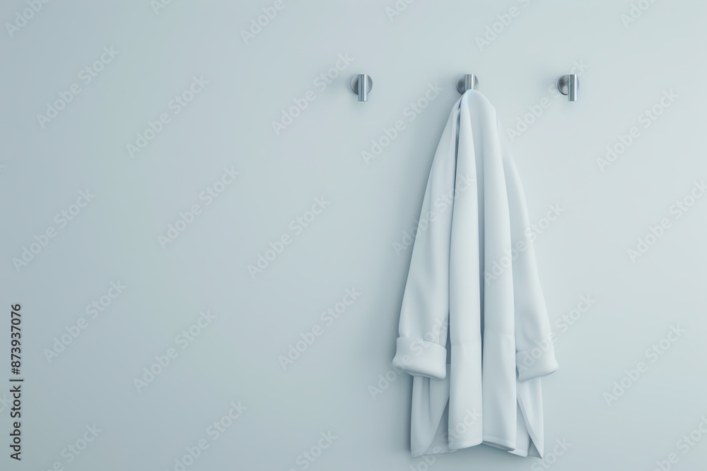 A modern coat hook with sleek, minimalist design on a clean white wall, Contemporary, High resolution, Functional and stylish look A modern coat hook with sleek, minimalist design on a clean white wall, Contemporary, High resolution, Functional and stylish look