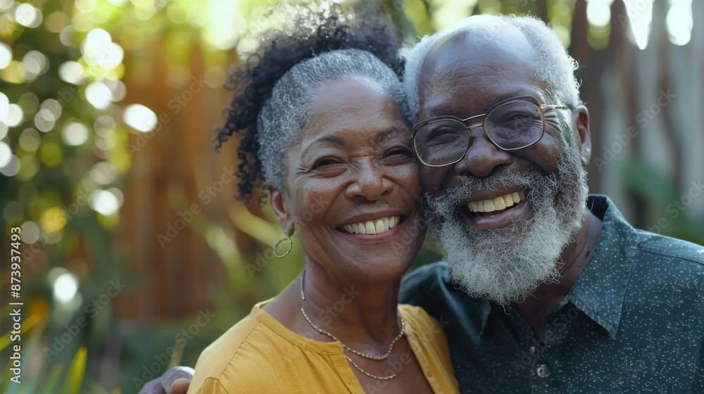 Happy smiling African American mature senior couple Happy smiling African American mature senior couple