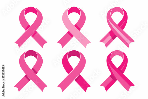 Wallpaper Mural Pink ribbon icons set, Breast cancer awareness ribbons collection, Set of pink ribbons. 
 Torontodigital.ca