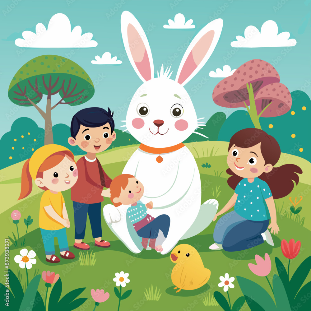 easter bunny and eggs easter bunny and eggs