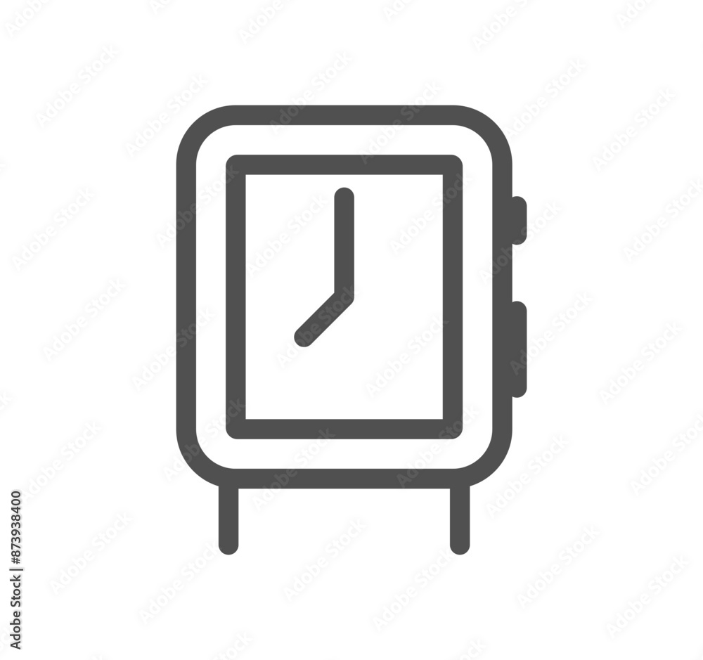 Smart watch and technology icon outline and linear vector. Smart watch and technology icon outline and linear vector.