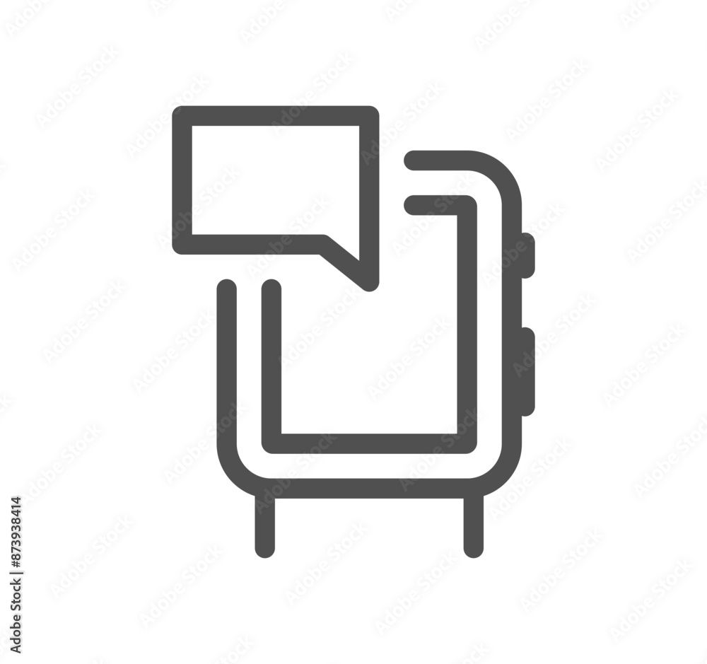 Smart watch and technology icon outline and linear vector. Smart watch and technology icon outline and linear vector.