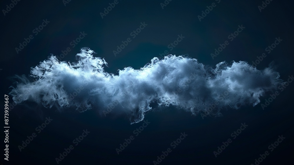 Naklejka premium Glowing Cloud With Soft Light On Dark Background Ethereal Visual Scene