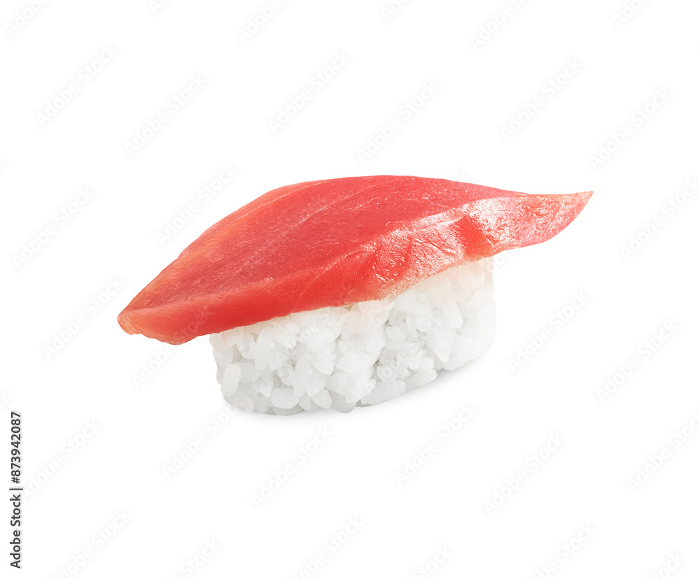Delicious nigirizushi with tuna isolated on white background Delicious nigirizushi with tuna isolated on white background
