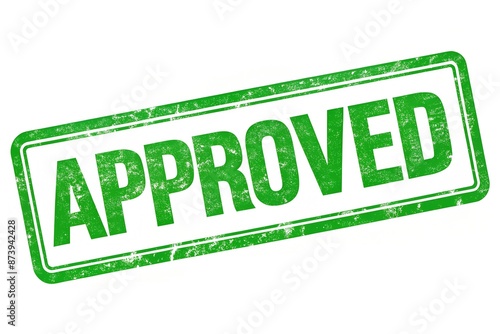 Green Approved Stamp isolated on white background