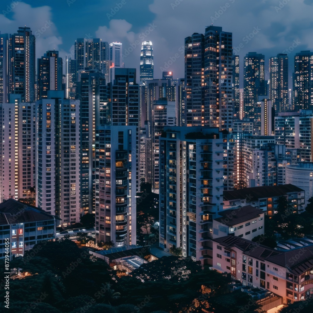 Glowing Cityscape: Real Estate Website Background Glowing Cityscape: Real Estate Website Background