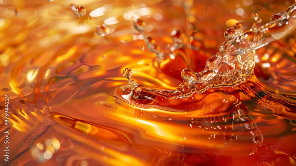 Golden Liquid Splash with Dramatic Lighting Golden Liquid Splash with Dramatic Lighting