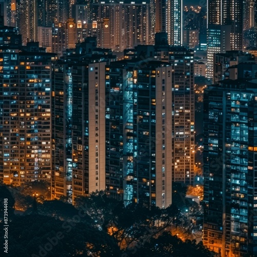 Glowing Cityscape: Real Estate Website Background