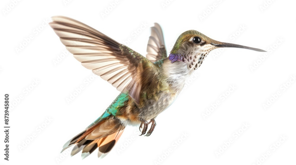 Innovative High Speed Photograph of Iridescent Hummingbird in Crisp Flight Innovative High Speed Photograph of Iridescent Hummingbird in Crisp Flight