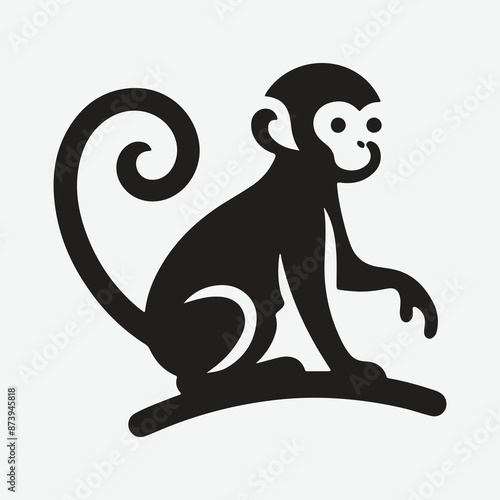 Majestic Monkey Silhouette Logo: Symbolizing Strength and Agility photo