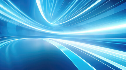 motion light blue abstract futuristic underground tunnel., generative ai