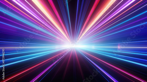 colorful background with lines and lights light tunnel, generative ai
