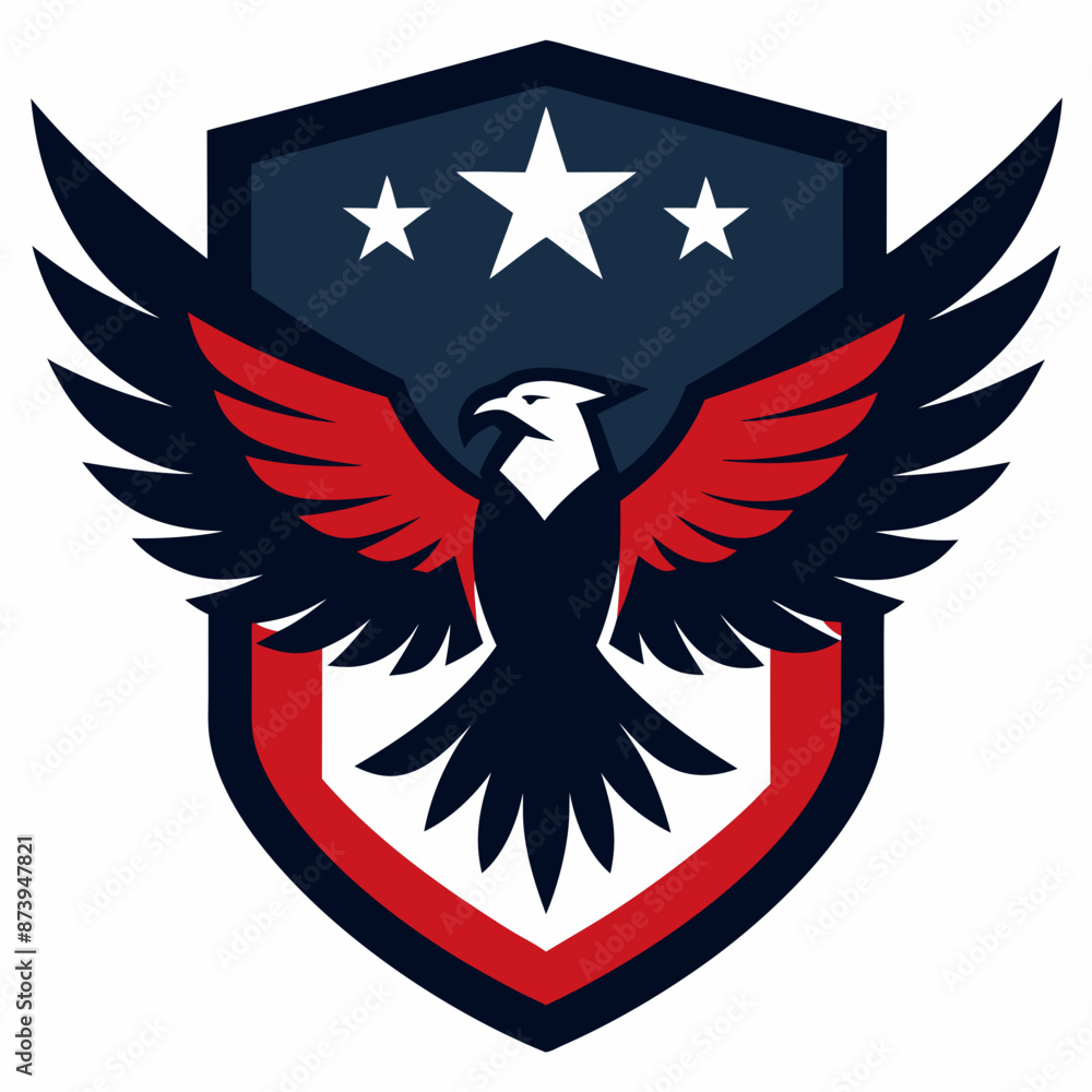 Emblem of a American Eagle with Open Spread Wings vector illustration Emblem of a American Eagle with Open Spread Wings vector illustration
