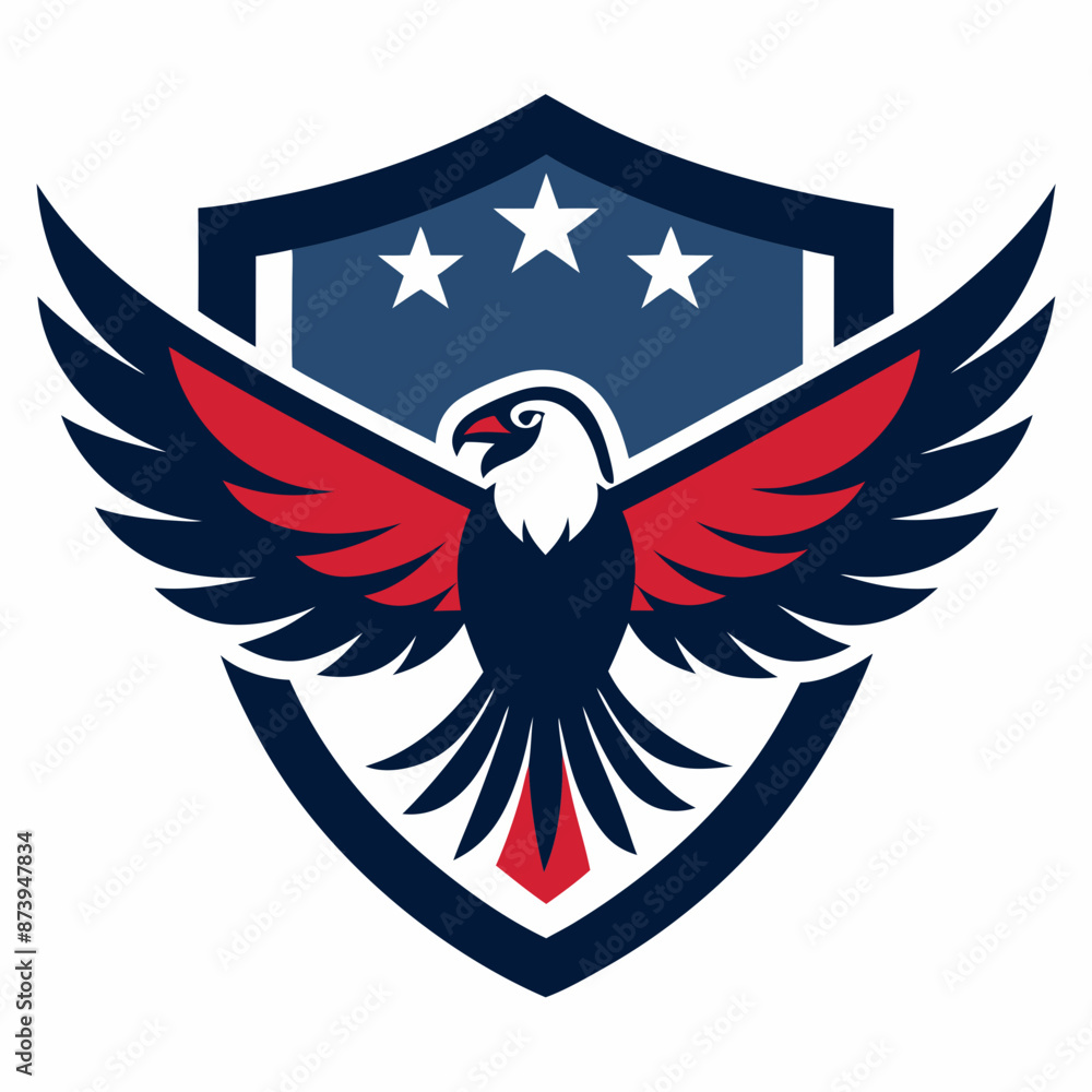Emblem of a American Eagle with Open Spread Wings vector illustration Emblem of a American Eagle with Open Spread Wings vector illustration