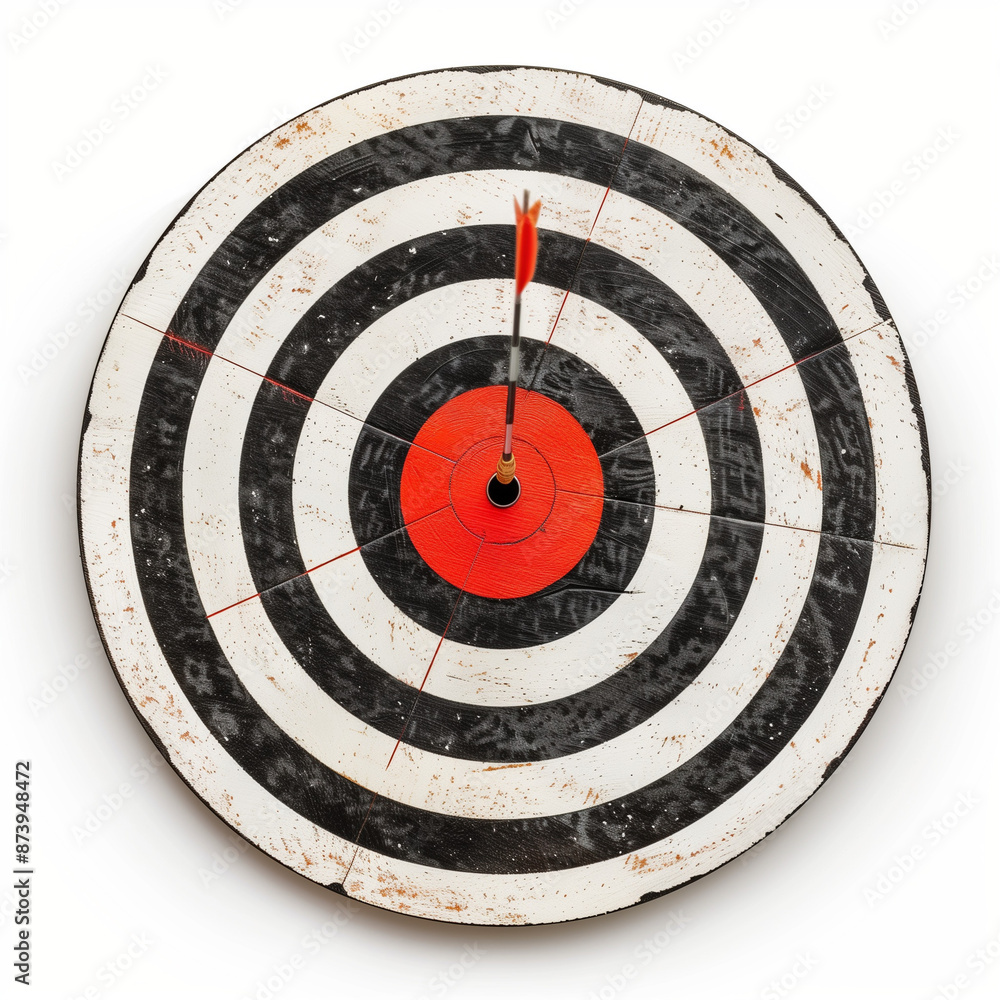 dart target with arrow, isolated on white background dart target with arrow, isolated on white background