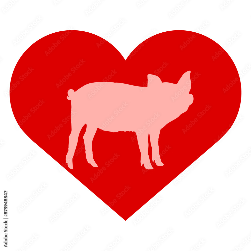 I Love Pigs pig heart piggy piglet Silhouette I Love Pigs pig heart piggy piglet Silhouette