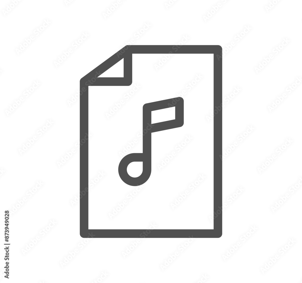 Sheet music and sound icon outline and linear vector.
Sheet music and sound icon outline and linear vector.