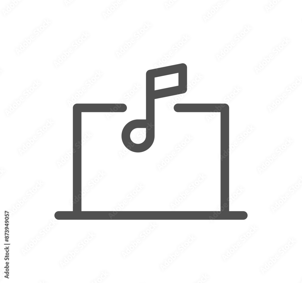 Sheet music and sound icon outline and linear vector.
Sheet music and sound icon outline and linear vector.