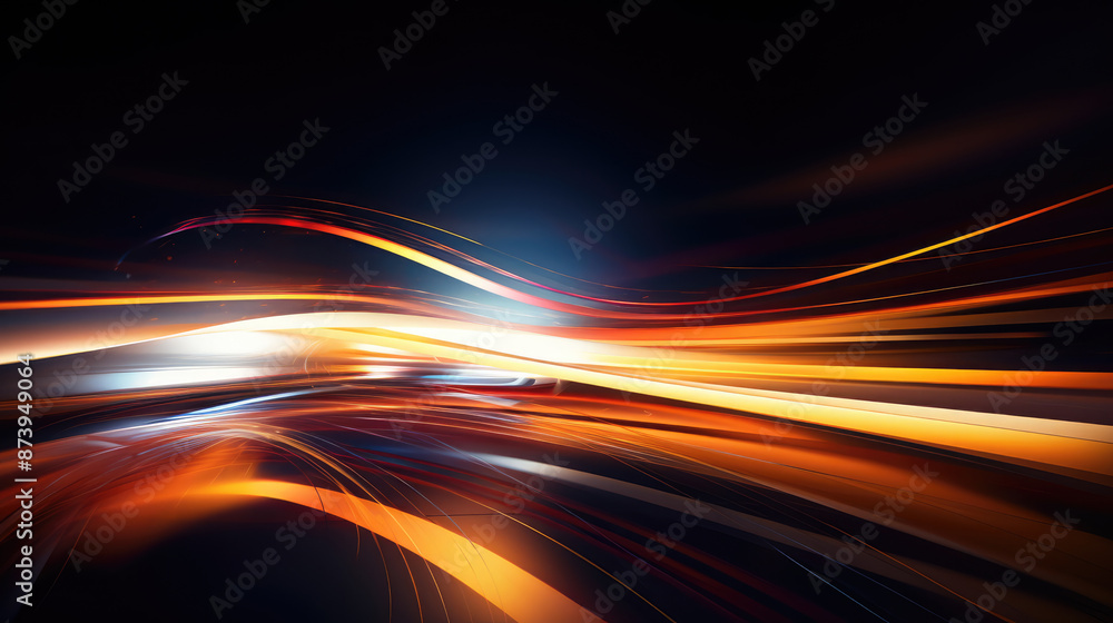 Abstract light tracking, like long exposure photos, future concepts., generative ai Abstract light tracking, like long exposure photos, future concepts., generative ai