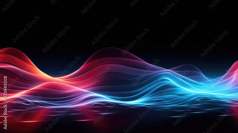 Obraz premium Abstract digital wave image. data technology concept., generative ai
