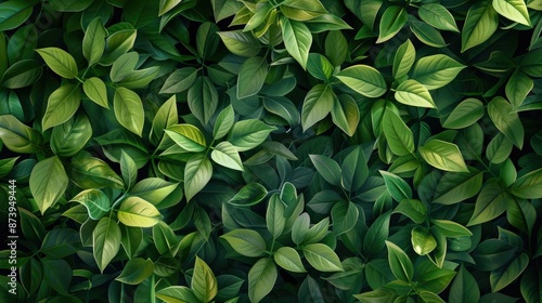 Dense emerald greenery foliage vector background, ideal for nature-themed illustrations