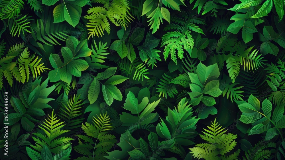 Lush emerald green foliage vector, ideal for creating vibrant forest backgrounds Lush emerald green foliage vector, ideal for creating vibrant forest backgrounds
