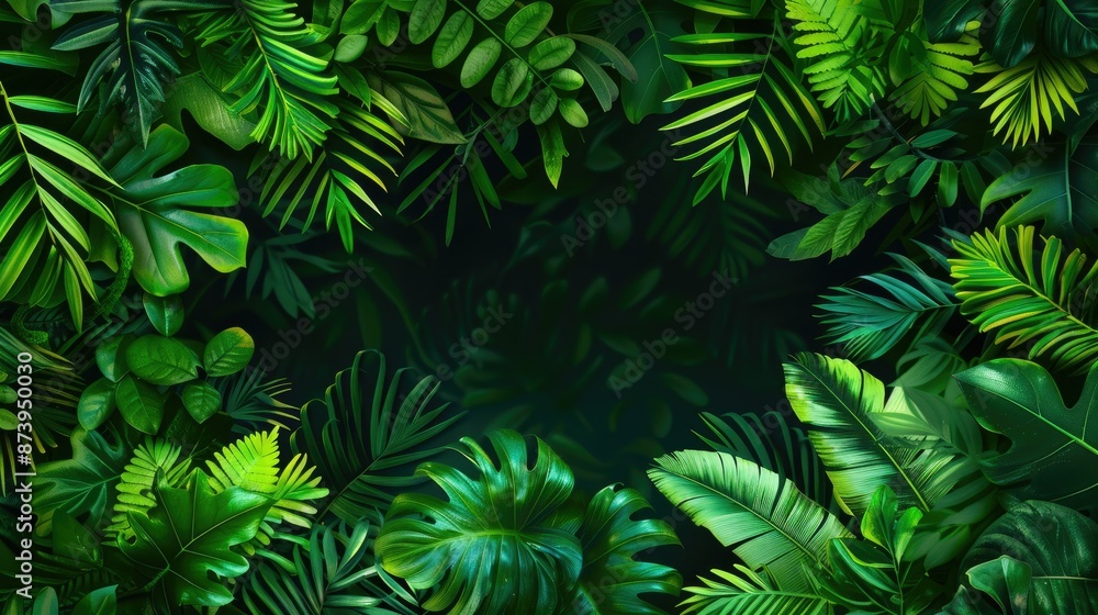Lush emerald greenery forest foliage vector, ideal for natural and vibrant backgrounds Lush emerald greenery forest foliage vector, ideal for natural and vibrant backgrounds
