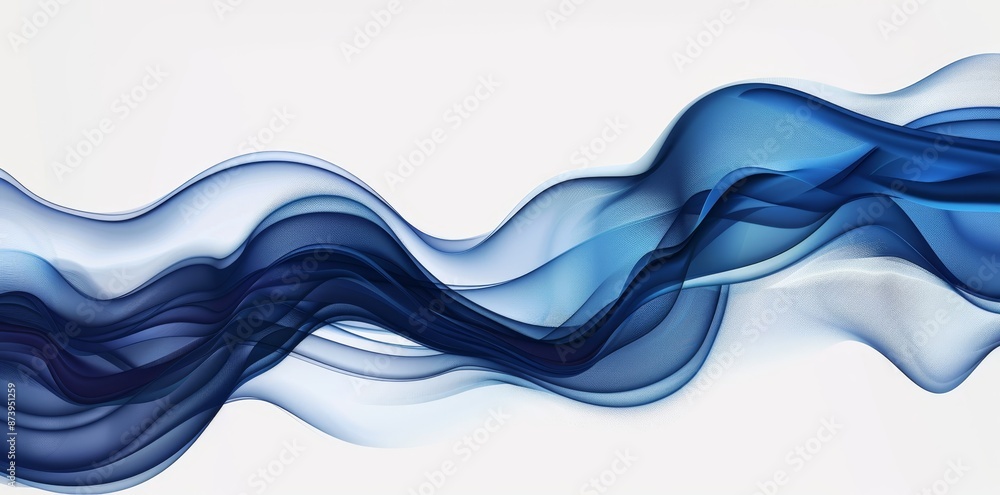 An abstract brush painting of navy blue colors with a liquid fluid wave flowing on a white background An abstract brush painting of navy blue colors with a liquid fluid wave flowing on a white background