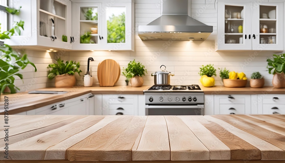 Kitchen Countertop with Blurred Background Kitchen Countertop with Blurred Background
